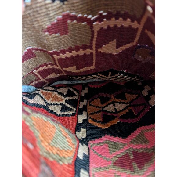 “VNTG, Handmade Kilim Wool Shoulder Bag Tribal Boho Crossbody Purse w/ Tassels - Picture 10 of 16